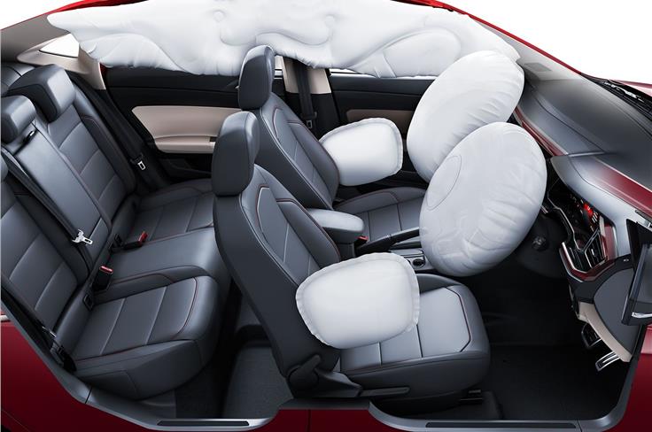 6 airbags on offer on the 2022 VW Virtus.